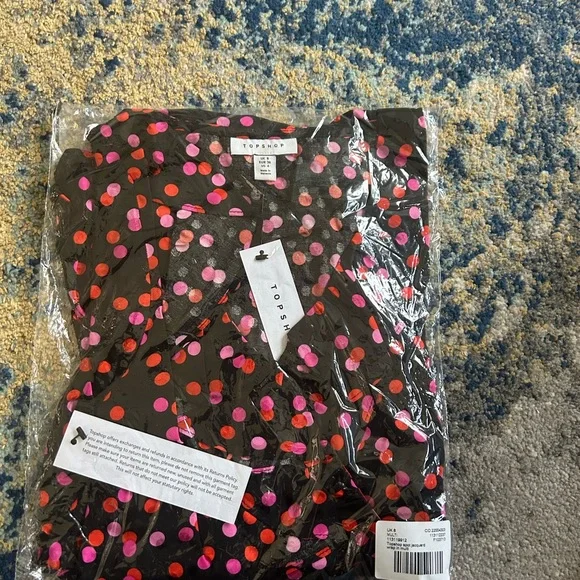 Topshop spot jacquard wrap dress in multi Size 4 - Picture 5 of 7